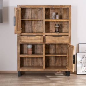 Vandana Autumn Layer Mango wood <b>sideboard</b> with metal legs Manoha design, reversible grooved doors - Product Image 5