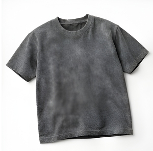 T-shirt Oversize Premium Streetwear en Molleton Bouclette 240 GSM Délavé Effet Vieilli, Coton Lourd Vintage, Personnalisable avec Logo, Haute Qualité - Product Image 3