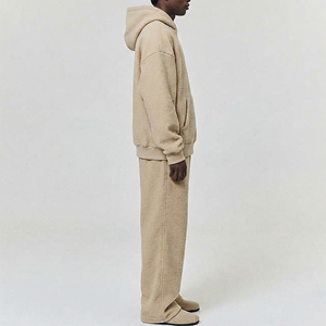 Ensemble sweat à capuche zippé et pantalon de jogging ample sur mesure, coupe régulière, unisexe, épais, deux pièces, streetwear, coupe-vent, respirant - Product Image 5