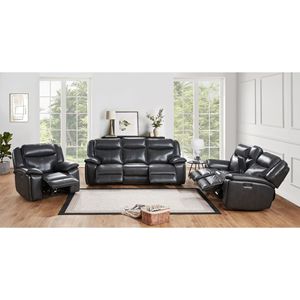 Set Divano Sezionale Reclinabile Elettrico Include Poltrona Reclinabile Singola, Divanetto e Divano a Tre Posti - Product Image 2