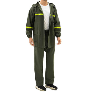 Adult <b>waterproof</b> rain suit Red Black hiking rain jacket Pants <b>set</b> for outdoor wear Universal raincoat for camping - Product Image 3