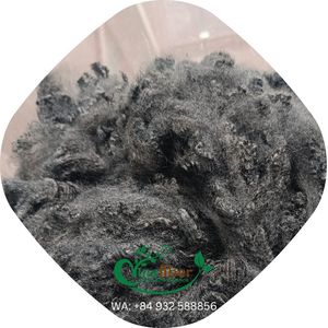 Vinafiber 3D SD Noir Fibres de polyester recyclé en fibres courtes GRS Matelas Non-tissé Qualité brute ignifuge - Product Image 1