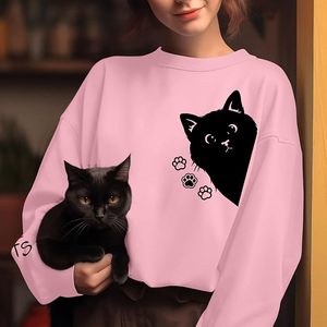 Sudadera de Algodón para Mujer, Diseño Nuevo, Lujosa, de Manga Larga, con Hombros Caídos, Estampada, Cómoda, Informal, para Invierno, Personalizada - Product Image 2