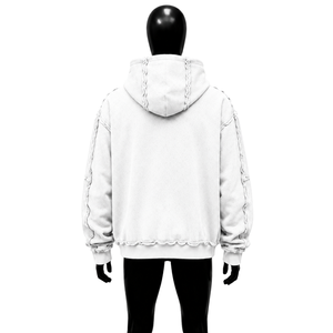 Sudadera con capucha con cremallera blanca EVERYDAY HIDDEN TRUTH, estilo urbano, cálida para invierno, para uso diario, moda casual, estilo urbano, de algodón - Product Image 2
