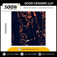 Carreaux muraux en porcelaine Soon Labyrinth Copper 600x600mm, imitation pierre, texture brillante, antibactériens, résistants aux acides