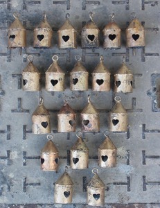 Best Selling Heart Shaped Iron Metal Tin Love Bells Set <b>Rustic</b> Hanging Decor for <b>Door</b> Window and Balcony Available for Sale - Product Image 2