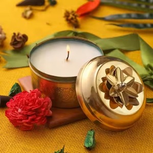 Vintage Decorative Metal Candle Jar <b>Tea</b> <b>Light</b> <b>Holder</b> for Elegant Festival and Home Styling - Product Image 1