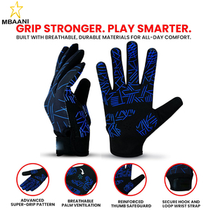 ถุงมือตีเบสบอลสำหรับเยาวชน ผู้ใหญ่ ผู้ชาย เด็กชาย ถุงมือตีซอฟต์บอลแบบมีแผ่นรองนุ่มสบาย พร้อมด้ามจับที่มีความยึดเกาะสูงพิเศษ กระชับนิ้วมือและฝ่ามือ - Product Image 2