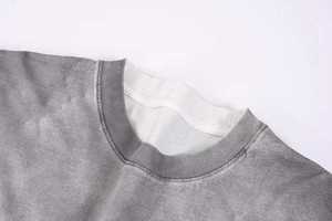 Men's <b>Tie</b>-Dye Short Sleeve O-Neck T-Shirt Regular Fit Casual <b>Knitted</b> Cotton White with Gray Gradient Pattern - Product Image 4