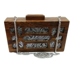 Pochette en bois faite à la main, économique, pour femme, idéale pour les soirées, les mariages, les occasions festives et décontractées - Product Image 5