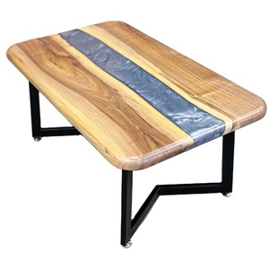 Table basse en résine époxy personnalisée en gros d'usine, plateau en bois, mobilier de salon, écologique, fait main, moderne, décoration Diwali - Product Image 1