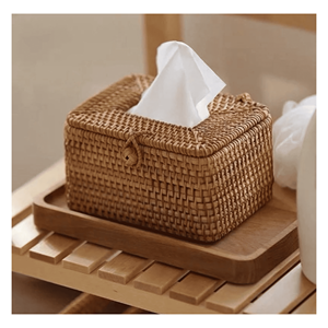 Boîte à mouchoirs suspendue en rotin faite à la main, écologique, pour fêtes, mariages, vaisselle, décoration intérieure, outil d'organisation - Product Image 1