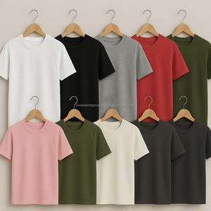 Conception de logo personnalisée OEM, hommes et femmes, classique, polyvalent, été, couleur unie, bloc de couleurs, manches courtes, tricot, modal, coton, polyester - Product Image 3