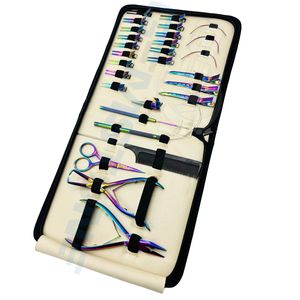 Kit d'outils professionnels durables et réutilisables en acier inoxydable pour extensions de cheveux, ensemble d'installation Micro Link, pinces, aiguilles, fil 5 mm - Product Image 1