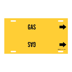 Marqueur de tuyau de gaz flexible Brady, à clipser/à fixer, résistant à la chaleur et aux produits chimiques, pour les installations industrielles - Product Image 1