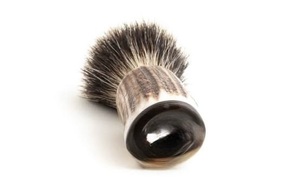Cepillo Redondo Ecológico Hecho a Mano de Cuerno de Búfalo de ILAHI con Mango de Cuerno para Afeitar y Personalización de Halloween - Product Image 1