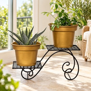 Elegant Gold Metal Planter Stand for Home Office Hotels Decor Indoor <b>Plant</b> Display Wholesale Bulk Supply Affordable Price Modern - Product Image 1