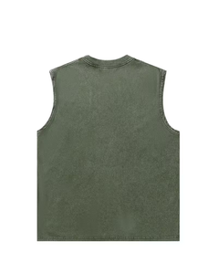Men's Yellow Sleeveless Tank Top O-Neck Solid Color Casual Breathable Quick Dry Knitted Polyester/Cotton Athletic Wear - Product Image 6