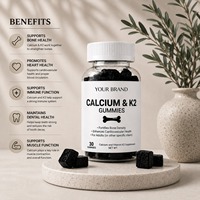 Gomitas de Calcio y Vitamina K2 de Marca Privada OEM con Sabor a Bayas Mixtas, Textura Suave y Masticable para el Apoyo a la Salud Ósea, Sin Gluten