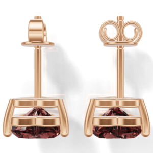 Heerani Jewels Natural Garnet 925 Sterling Silver Classic <b>Stud</b> Vermeil <b>Rose</b> <b>Gold</b> Unisex Engagement Wedding <b>Earrings</b> - Product Image 4