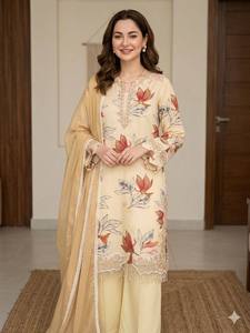 Conjunto de traje pakistaní para mujer, modesto, con bordado, cuello en V, color negro, Kurta, Palazzo, Dupatta, Salwar Kameez étnico, para Eid, fiesta de noche - Product Image 5