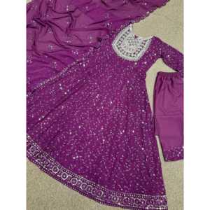 Hermoso vestido Anarkali de diseñador con vestidos de noche Dupatta para ropa de fiesta - Product Image 2