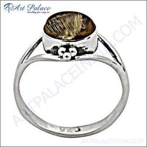 Rutilated <b>Quartz</b> Gemstone Silver <b>Ring</b> Energy Gemstone <b>Rings</b> Gemstone <b>Rings</b> - Product Image 1