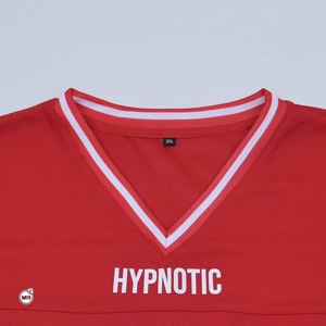 Maillot de sport pour homme le plus vendu, col rond, manches courtes, rouge, avec numéro 24 blanc imprimé, coupe classique, style sportif, design de logo personnalisé, 100 % coton - Product Image 5