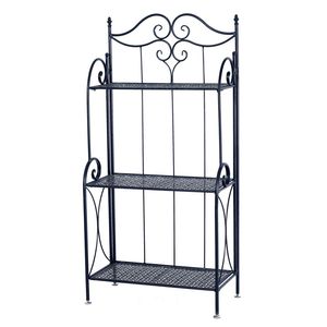 Libreria Pieghevole in Metallo a 3 Ripiani per Arredamento Casa e Esposizione Piante, Scaffale e Espositore da Parete - Product Image 5