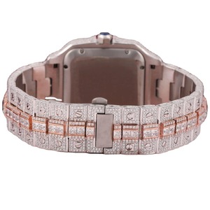 Montre pour homme à cadran carré en diamant de haute qualité, tendance, entièrement sertie de diamants avec affichage de la date pour hommes - Product Image 4
