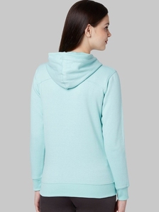 Sweat-shirt à capuche bleu clair pour femme avec imprimé « Home Is Where The Heart Lives », coupe classique, en coton tricoté, pour l'automne - Product Image 1