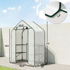 Grande Serra da Giardino Moderna Pop-up in Acciaio Zincato con Telaio in Legno/Acciaio e Materiale in PVC/Vetro per la Crescita delle Piante all'Aperto - Product Image 3