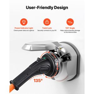 Cavo di Alimentazione per Camper 30 Amp 25 Piedi Resistente 125V 3750W Calibro 10/3 STW NEMA TT-30P a L5-30R con Blocco a Torsione - Product Image 6