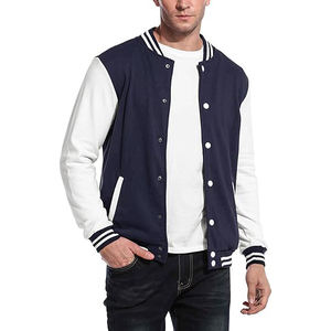 Veste universitaire réversible pour homme en mélange coton-nylon, à porter des deux côtés, couleur contrastée, style baseball, rétro, manteau d'hiver - Product Image 1