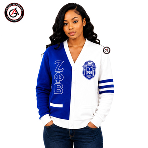 เสื้อคาร์ดิแกนอะคริลิกปักลายฤดูหนาวสำหรับผู้หญิง Zeta Phi Beta |   เสื้อคาร์ดิแกนปักลาย ZOB Sorority แบบกระดุมติด ปักลายตามสั่ง - Product Image 4