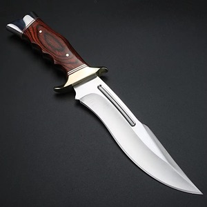 Couteau de chasse professionnel en acier inoxydable à lame fixe avec étui en cuir – Vente en gros - Product Image 6