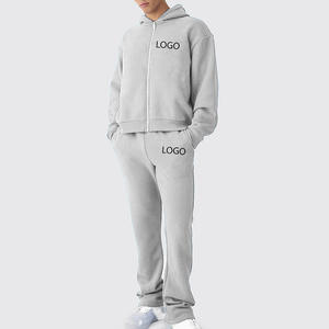 Conjunto de Sudadera con Capucha y Pantalones Deportivos de Felpa Francesa de Alta Calidad con Logotipo Personalizado, Bordado, con Cierre, Lavado Ácido, Efecto Desteñido por el Sol, para Hombre - Product Image 3