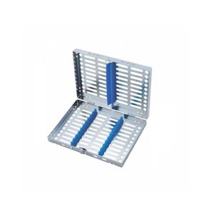 Casete de esterilización dental de acero inoxidable con soportes de silicona, bandeja autoclavable para instrumentos quirúrgicos, precio económico - Product Image 3