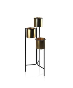 Handcrafted Metal Planter With <b>Stand</b> Unique Decorative Flower Pot Holder For Indoor Outdoor Residential Garden Styling - Product Image 6
