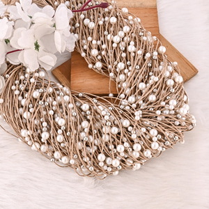 Collier en jute fait main avec perles, style bohème, écologique, superposé, bijou tendance pour femme - Product Image 3