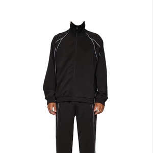 High Quality Custom Men's Color Block Patchwork Windbreaker Polyester Nylon Tracksuit Mens Track <b>Zip</b> <b>up</b> <b>Jacket</b> and Shorts Set - Product Image 3