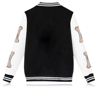 Blouson universitaire pour homme avec logo frontal, manches bleues et blanches, col rabattable, coupe-vent écologique, style urbain, hiver, coupe régulière