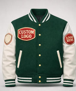 Fabricante de Chaquetas Varsity Personalizadas de Invierno, Chaqueta de Béisbol con Logotipo Bordado OEM, Chaqueta Universitaria de Lana y Cuero para Hombre y Mujer - Product Image 2