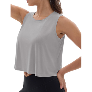 Lightweight Active Womens Yoga <b>Tops</b> Custom Stretch Crop Gym Shirt Breathable Activewear For Fitness And Yoga Practice - Product Image 3