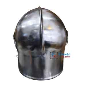 Casco Barbuta Redondo Medieval Moderno de Alta Calidad, Acero Suave Plateado, con Visera, Hecho a Mano, Regalo de Navidad para Guerrero - Product Image 6