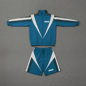 Custom Made Waterproof Zip up <b>Embroidery</b> logo Oversized Nylon Men Windbreaker Short <b>Sets</b> - Product Image 3