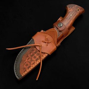 Couteau Bowie artisanal en cuivre damas, manche en bois de rose de 11 pouces avec mosaïque - Product Image 2