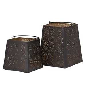 Modern Silver Gray Wood Mesh Grid Eco-Friendly Heat Resistant Square <b>Tea</b> <b>Light</b> Holder <b>Christmas</b> Birthday Wedding Table - Product Image 3