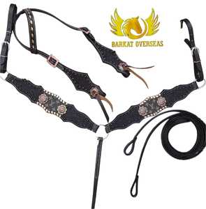 Harnais de selle western en cuir véritable de créateur, orné de strass, durable, léger, multifonctionnel, pour l'équitation, qualité supérieure - Product Image 2