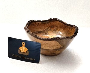 Bol de service en bois au design moderne, écologique, style américain, finition miroir non enduite, vaisselle, bol de service alimentaire - Product Image 2